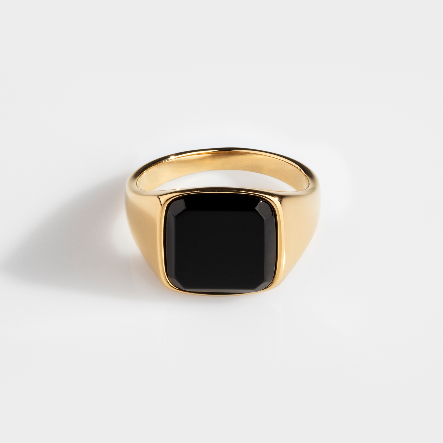 Black Onyx Signature Gold Tone Ring Steel Rings Northern Legacy