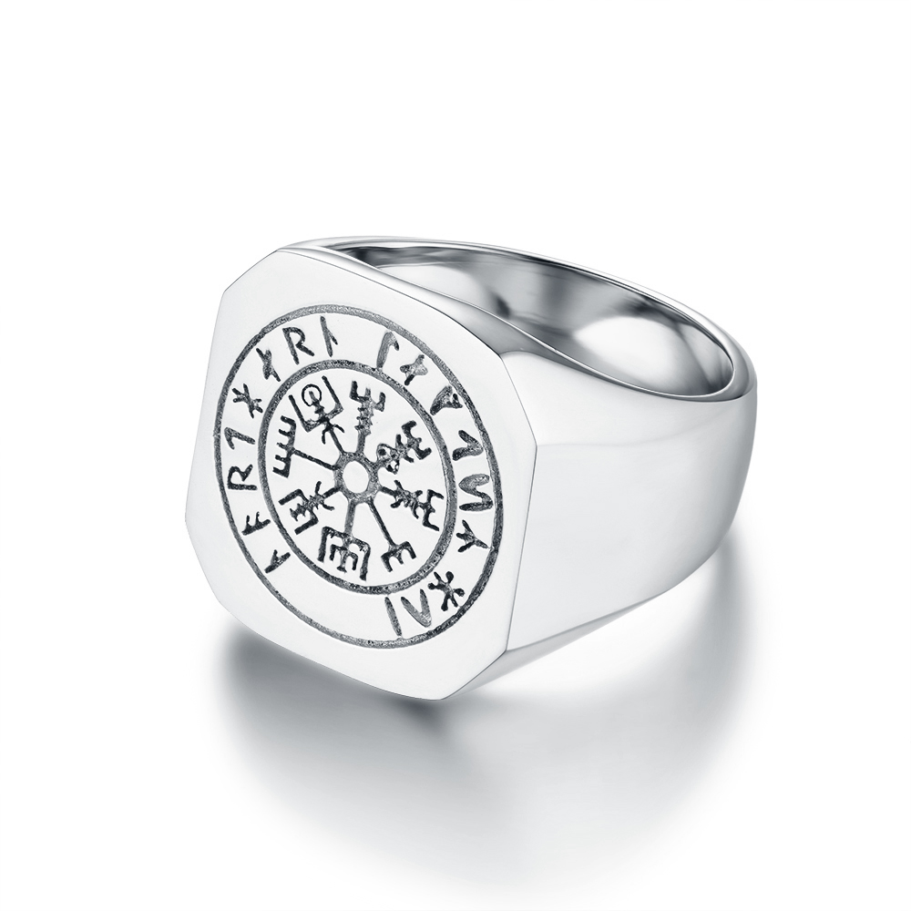 Vegvisir Oversize Signature - Silver ring - SS19' Collection - VIKING ...